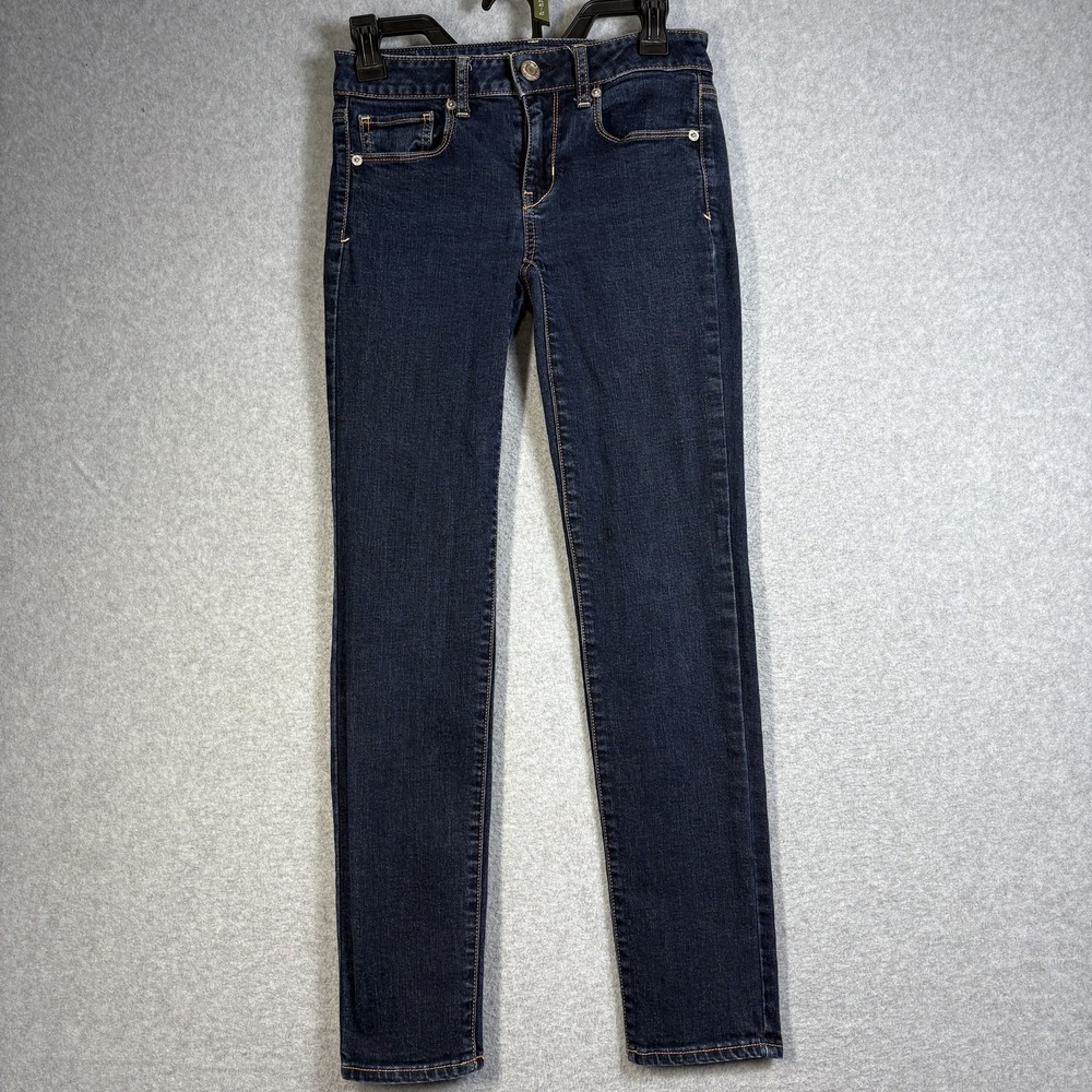 American Eagle Outfitters Skinny Jeans Womens 2 Short Dark Wash Super Stretch